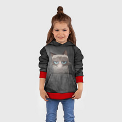 Толстовка-худи детская Grumpy Cat, цвет: 3D-красный — фото 2