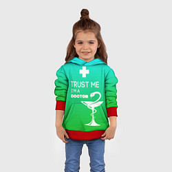 Толстовка-худи детская Trust me, i'm a doctor, цвет: 3D-красный — фото 2