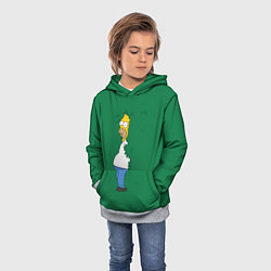 Толстовка-худи детская Гомер в кустах, цвет: 3D-меланж — фото 2