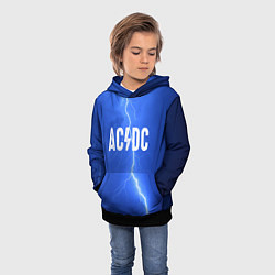 Толстовка-худи детская AC/DC: Lightning, цвет: 3D-черный — фото 2