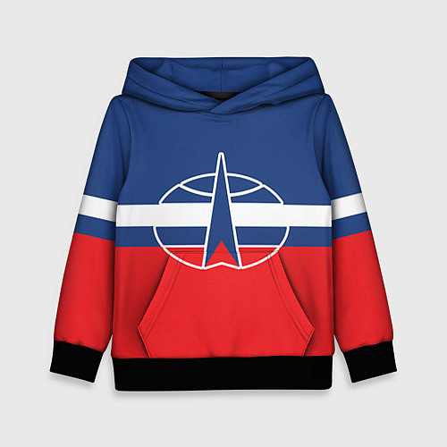 Детская толстовка Флаг космический войск РФ / 3D-Черный – фото 1