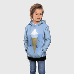 Толстовка-худи детская Мороженое, цвет: 3D-черный — фото 2