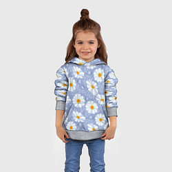 Толстовка-худи детская Нежные ромашки, цвет: 3D-меланж — фото 2