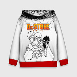 Толстовка-худи детская Доктор Стоун персонажи, цвет: 3D-красный