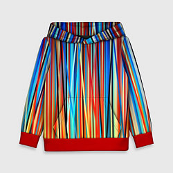 Толстовка-худи детская Colored stripes, цвет: 3D-красный