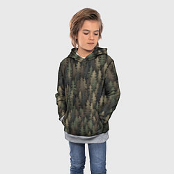 Толстовка-худи детская Лесной камуфляж, цвет: 3D-меланж — фото 2