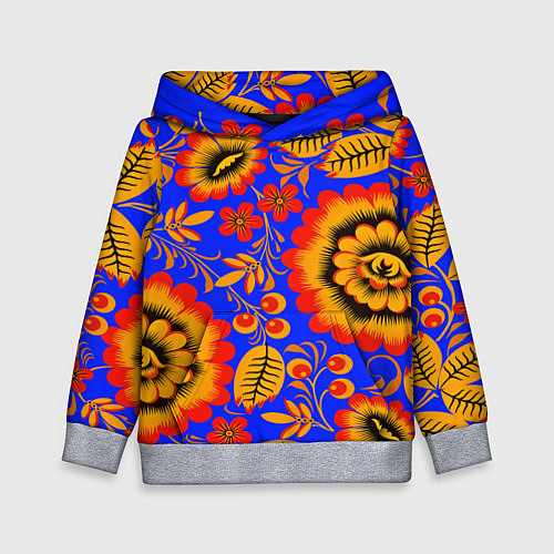 Детская толстовка Хохломской узор / 3D-Меланж – фото 1