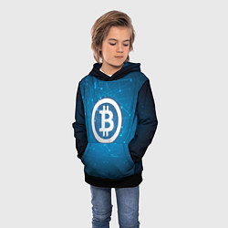 Толстовка-худи детская Bitcoin Blue, цвет: 3D-черный — фото 2