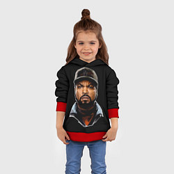 Толстовка-худи детская Ice Cube, цвет: 3D-красный — фото 2