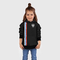 Толстовка-худи детская Russia - Black collection 2023, цвет: 3D-черный — фото 2