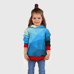 Толстовка-худи детская Geometric blue, цвет: 3D-красный — фото 2