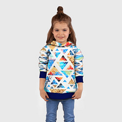 Толстовка-худи детская Космические треугольники, цвет: 3D-синий — фото 2