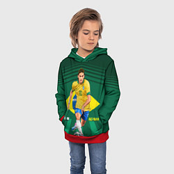 Толстовка-худи детская Neymar Brazilian, цвет: 3D-красный — фото 2