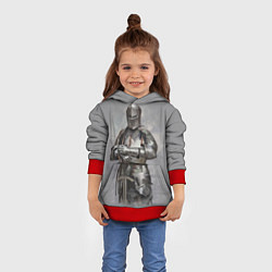 Толстовка-худи детская Рыцарь, цвет: 3D-красный — фото 2
