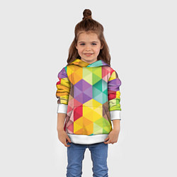 Толстовка-худи детская Цветные зонтики, цвет: 3D-белый — фото 2