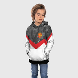 Толстовка-худи детская Man United FC: Grey Polygons, цвет: 3D-черный — фото 2