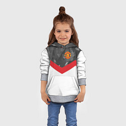 Толстовка-худи детская Man United FC: Grey Polygons, цвет: 3D-меланж — фото 2