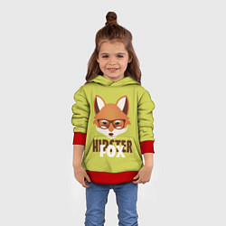 Толстовка-худи детская Hipster Fox, цвет: 3D-красный — фото 2