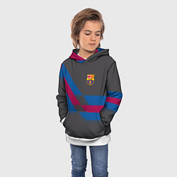 Толстовка-худи детская Barcelona FC: Dark style, цвет: 3D-белый — фото 2