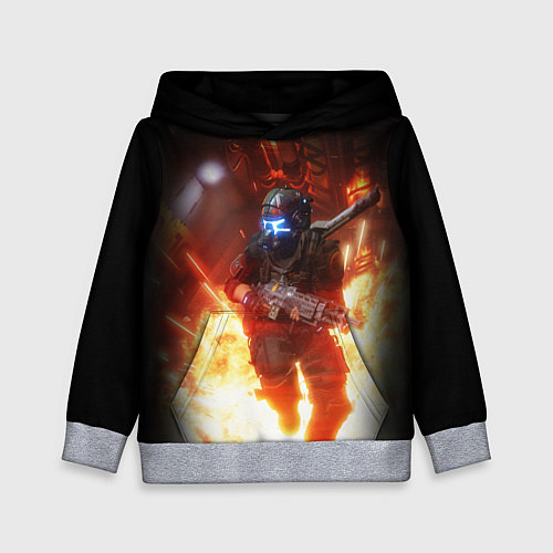 Детская толстовка Titanfall fighter runs / 3D-Меланж – фото 1