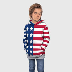 Толстовка-худи детская USA Flag, цвет: 3D-меланж — фото 2