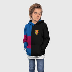 Толстовка-худи детская Barcelona FC: Black style, цвет: 3D-белый — фото 2