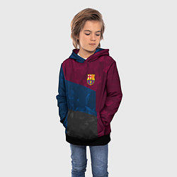 Толстовка-худи детская FC Barcelona: Dark polygons, цвет: 3D-черный — фото 2