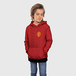 Толстовка-худи детская Manchester United: Red Lines, цвет: 3D-черный — фото 2