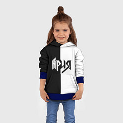 Толстовка-худи детская Ария Ч/Б, цвет: 3D-синий — фото 2