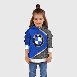 Толстовка-худи детская BMW: Blue Metallic, цвет: 3D-белый — фото 2