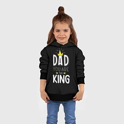 Толстовка-худи детская Dad you are the King, цвет: 3D-черный — фото 2