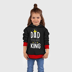 Толстовка-худи детская Dad you are the King, цвет: 3D-красный — фото 2