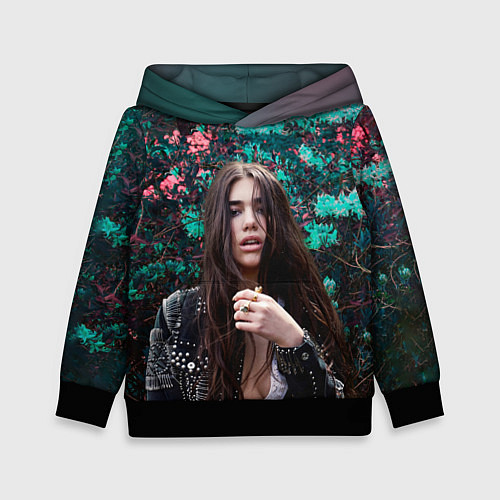 Детская толстовка Dua Lipa: Floral / 3D-Черный – фото 1