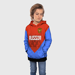 Толстовка-худи детская Russia Red & Blue, цвет: 3D-черный — фото 2