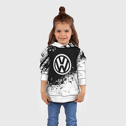 Толстовка-худи детская Volkswagen: Black Spray, цвет: 3D-белый — фото 2