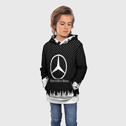 Толстовка-худи детская Mercedes-Benz: Black Side, цвет: 3D-белый — фото 2