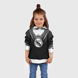 Толстовка-худи детская FC Real Madrid: Black Style, цвет: 3D-белый — фото 2