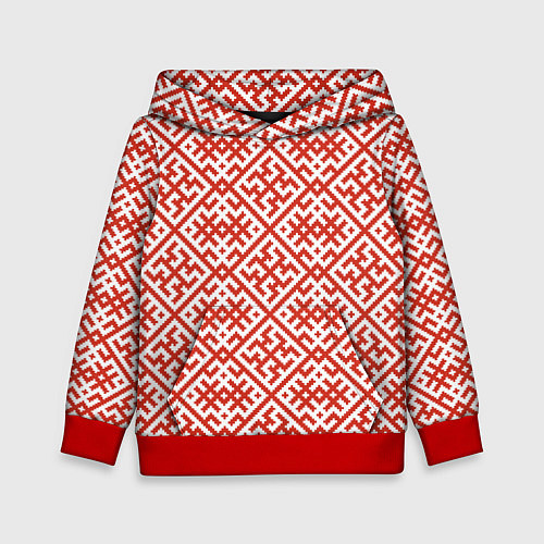 Детская толстовка Духобор: Обережная вышивка / 3D-Красный – фото 1