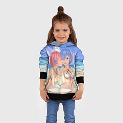 Толстовка-худи детская Жизнь в другом мире с нуля, цвет: 3D-черный — фото 2