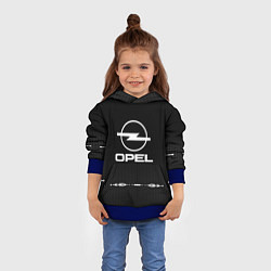 Толстовка-худи детская Opel: Black Abstract, цвет: 3D-синий — фото 2