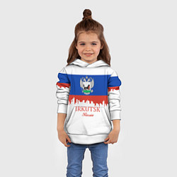 Толстовка-худи детская Irkutsk: Russia, цвет: 3D-белый — фото 2
