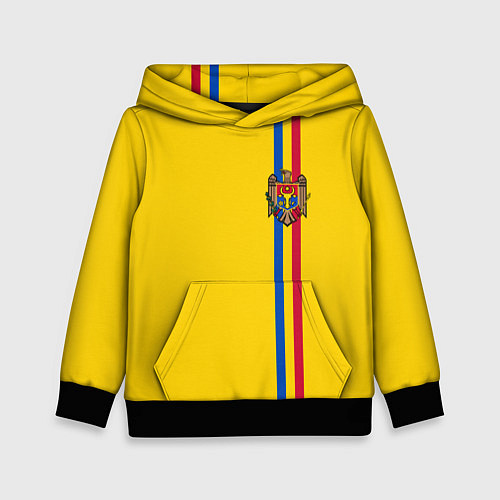 Детская толстовка Молдавия: лента с гербом / 3D-Черный – фото 1