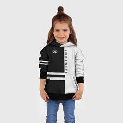 Толстовка-худи детская Infiniti: B&W Lines, цвет: 3D-черный — фото 2