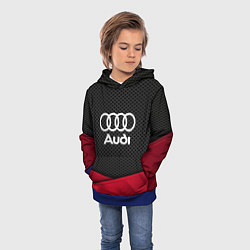 Толстовка-худи детская Audi: Grey Carbon, цвет: 3D-синий — фото 2