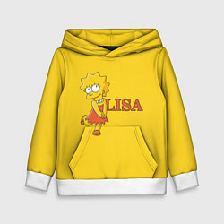 Толстовка-худи детская Lisa Simpson, цвет: 3D-белый