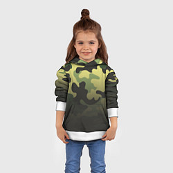 Толстовка-худи детская Военный камуфляж, цвет: 3D-белый — фото 2