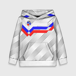 Толстовка-худи детская Российский футбол, цвет: 3D-белый
