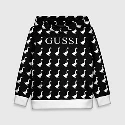 Толстовка-худи детская GUSSI Black, цвет: 3D-белый