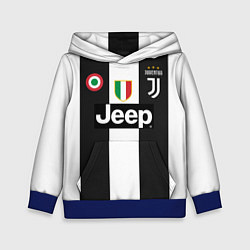 Толстовка-худи детская FC Juventus 18-19, цвет: 3D-синий