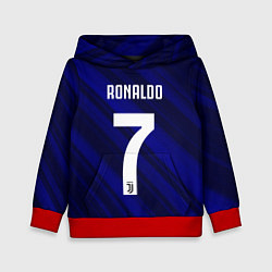 Толстовка-худи детская Ronaldo 7: Blue Sport, цвет: 3D-красный